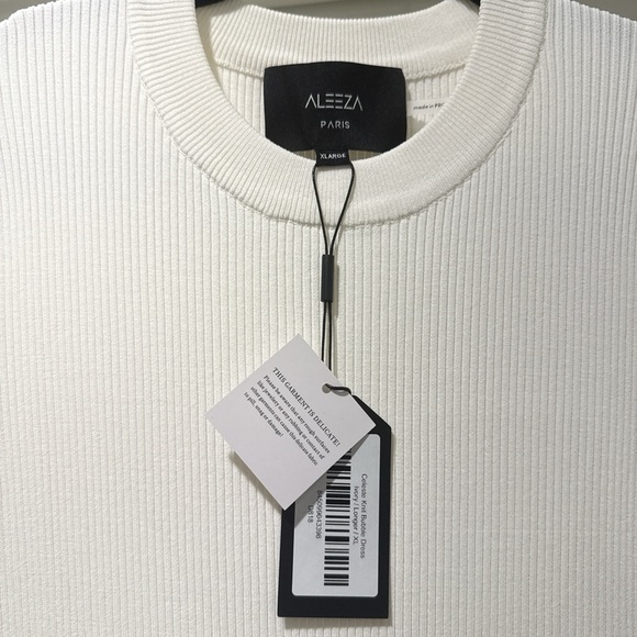 NWT Aleeza Paris Ivory Celeste Knit Bubble Dress Size XL - Picture 12 of 12